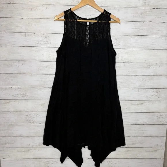 Torrid Suze 1 1X Black Midi Stretch Rayon Trapeze Dress - Picture 2 of 5